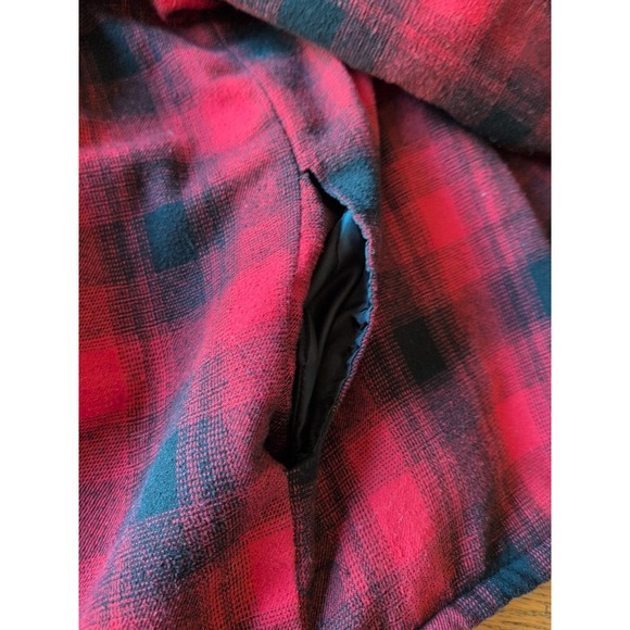 Canyon Creek Flannel Hooded Fleece Lined Body Red Plaid Men's XXL Snap Jacket - Picture 8 of 8